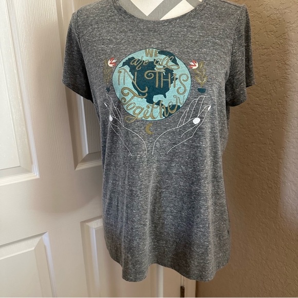 torrid Tops - Torrid-strong in This Together Slim Fit Grey Crew Tee- Size 00